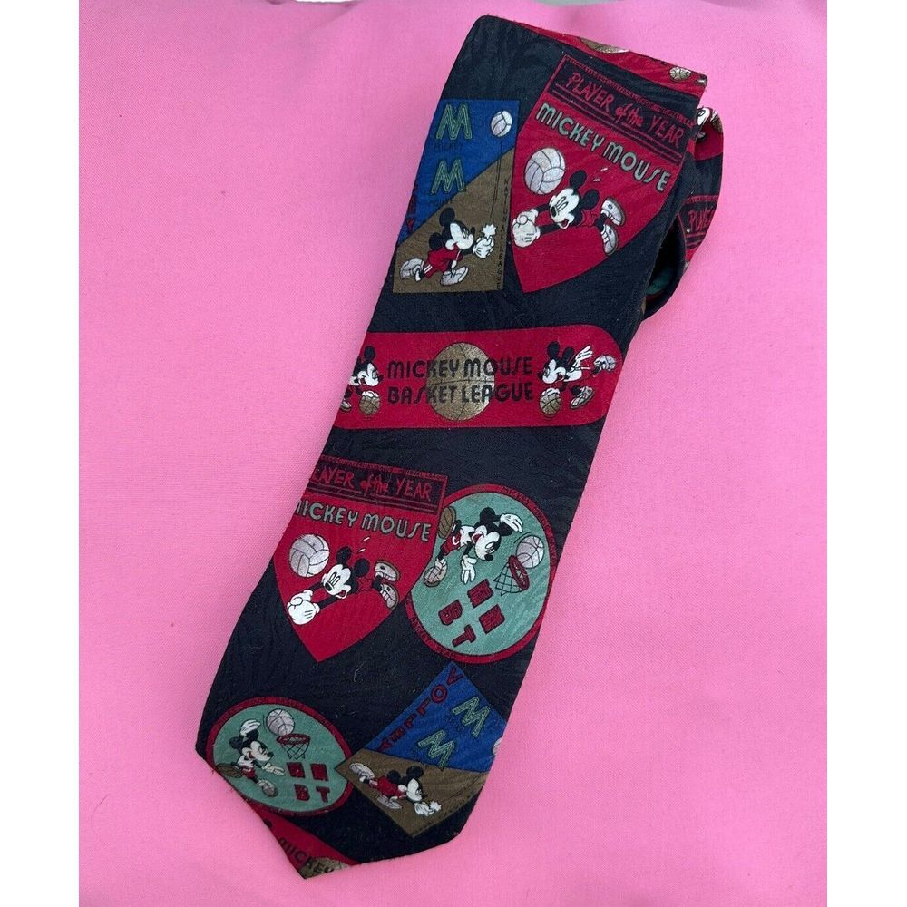 Vintage Disney Tie Mickey Unlimited Mouse Sports‎ Volleyball Basketball Necktie